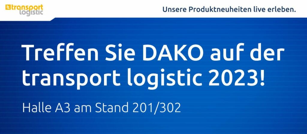 Key Visual DAKO auf der transport logistic 2023